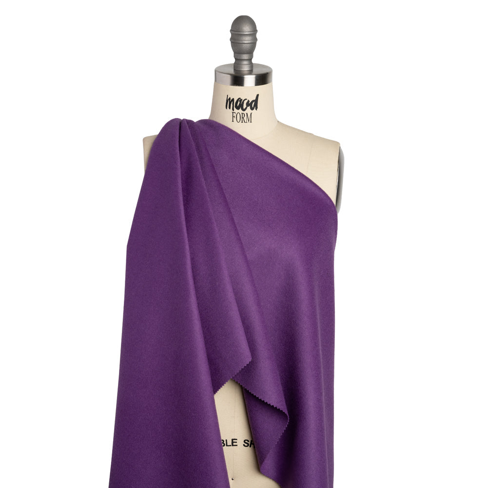 Brushed Lightweight Wool Blend Coating - African Voilet - Ellamar Collection