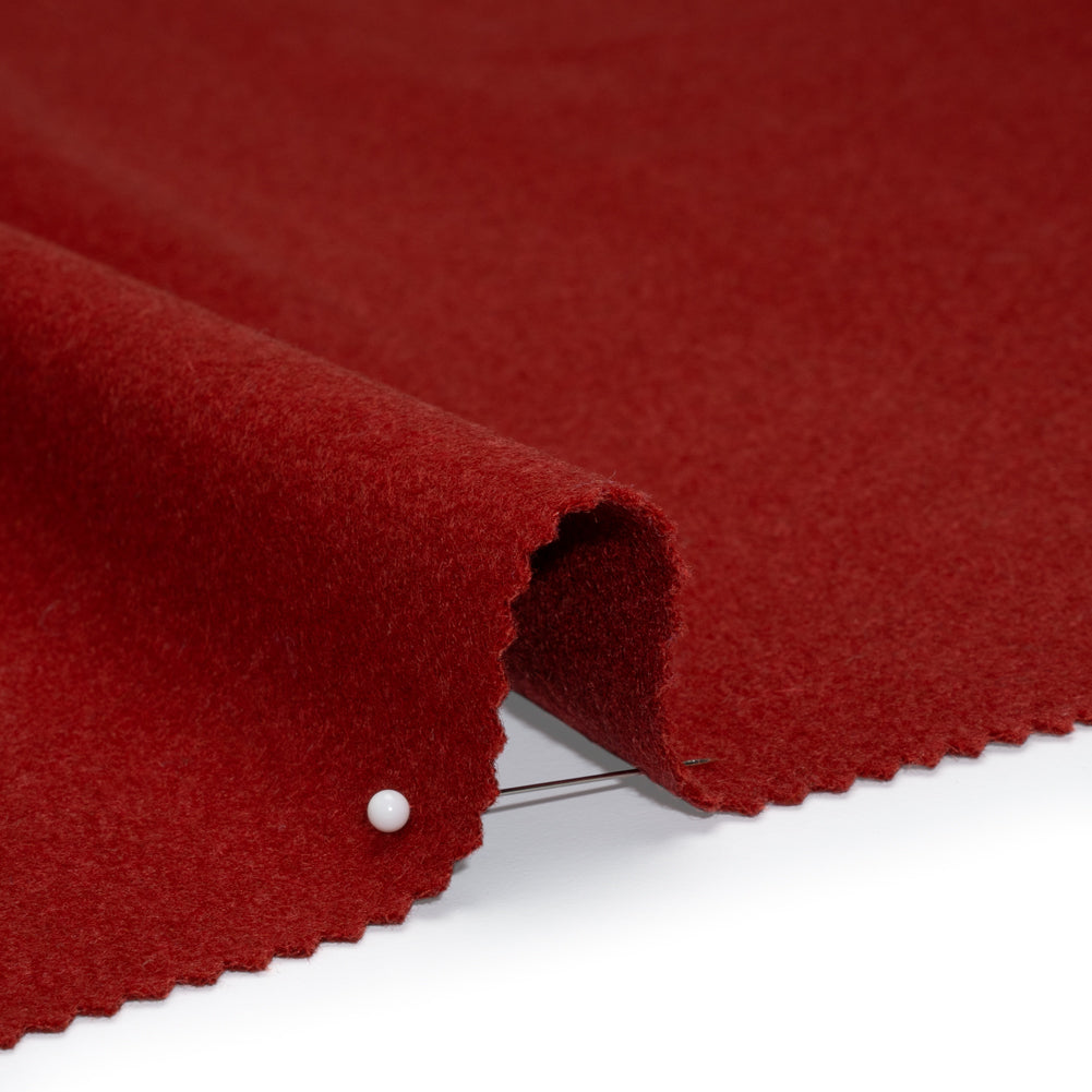 Brushed Lightweight Wool Blend Coating - Salmon Red - Ellamar Collection