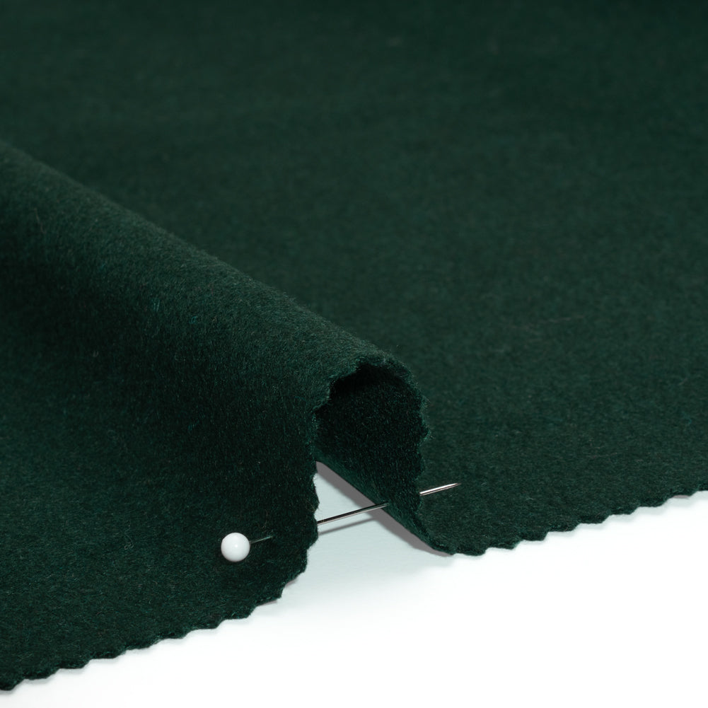 Brushed Lightweight Wool Blend Coating - Green - Ellamar Collection