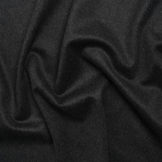 Brushed Lightweight Wool Blend Coating - Charcoal Gray - Ellamar Collection