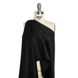 Brushed Lightweight Wool Blend Coating - Black - Ellamar Collection