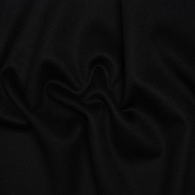 Brushed Cashmere and Wool Coating Double Face - Black