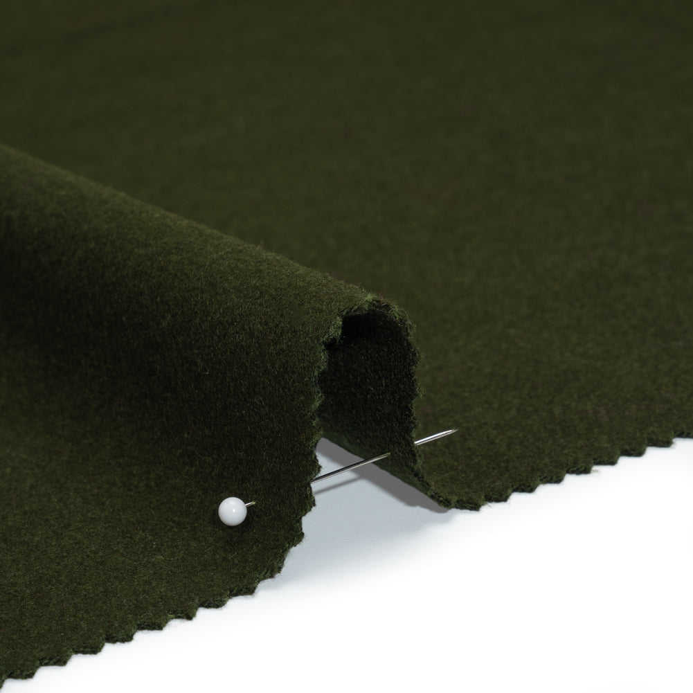Brushed Wool Blend Coating - Kombu Green - Emery Collection
