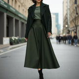 Brushed Wool Blend Coating - Kombu Green - Emery Collection