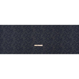 Cotton Dobby Shirting - Navy Blue and Gray Circles in Squares - Deadstock