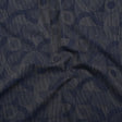 Cotton Dobby Shirting - Navy Blue and Gray Circles in Squares - Deadstock