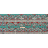 Metallic Luxury Brocade - Red, Turquoise and Cream Rorschach Stripes