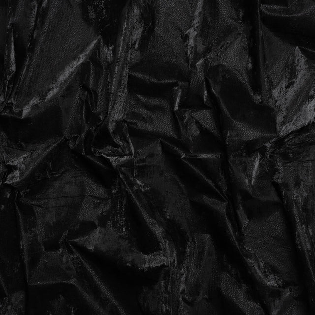 PU Coated Tyvek - Tactile Black Faux Leather Look