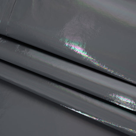 PU Coated Tyvek - Holographic Rainbow Glossy Gray