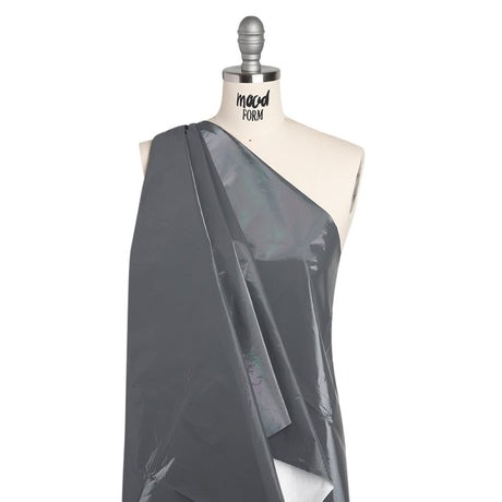 PU Coated Tyvek - Holographic Rainbow Glossy Gray