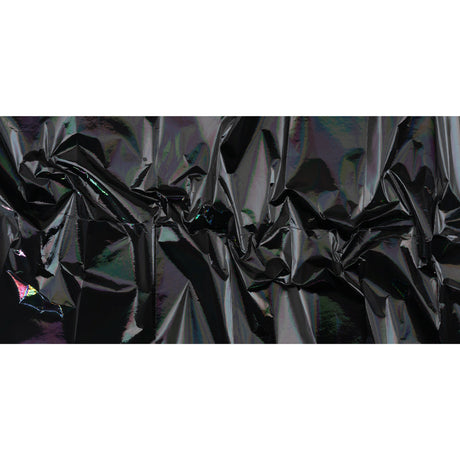 PU Coated Tyvek - Holographic Rainbow Glossy Black
