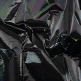 PU Coated Tyvek - Holographic Rainbow Glossy Black