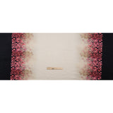 Silk Charmeuse 19mm - Pink, Black and Cream Floral Field Border