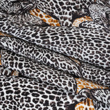 Silk Charmeuse 19mm - White, Black and Beige Snow Leopards