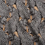 Silk Charmeuse 19mm - White, Black and Beige Snow Leopards