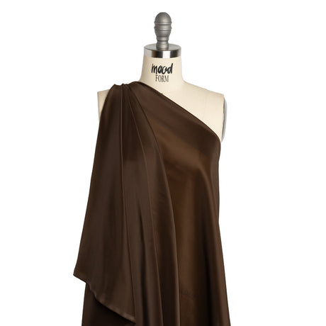 Stretch Polyester Twill Lining - Brown - Josephine Collection