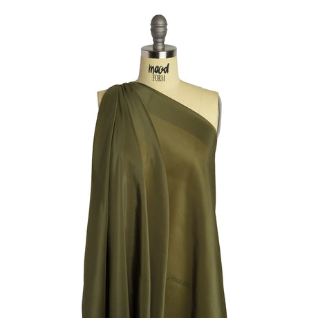 Stretch Polyester Twill Lining - Olive - Josephine Collection