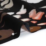 Silk Charmeuse Print - Black, White and Orange Blobs and Butterflies - Made in Italy