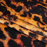 Silk Charmeuse Print - Golden Orange and Black Animal Spots - Made in Italy