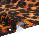 Silk Charmeuse Print - Golden Orange and Black Animal Spots - Made in Italy
