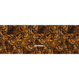 Silk Charmeuse Print - Black and Gold Floral Ornaments and Animal Spots - Made in Italy