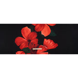 Silk Charmeuse Print - Black, Red and Green Big Poppies - Made in Italy