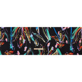 Silk Charmeuse Print - Black and Rainbow Paint Streaks and Splatters - Made in Italy