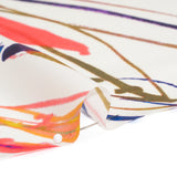 Silk Charmeuse Print - White and Rainbow Paint Streaks and Splatters - Made in Italy