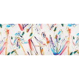 Silk Charmeuse Print - White and Rainbow Paint Streaks and Splatters - Made in Italy
