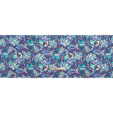 Stretch Nylon Crepe Print - Blue, Teal and Hot Pink Tropical Leaves - Deadstock
