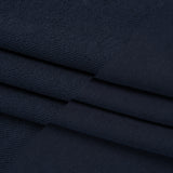 Cotton and Recycled Polyester French Terry - Navy Blue - Deadstock