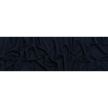 Cotton and Recycled Polyester French Terry - Navy Blue - Deadstock