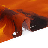 Silk Charmeuse Print 16MM, Made in Italy - Dark Orange, Golden Yellow and Russet Brown Painterly Flowers