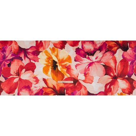 Silk Charmeuse Print 16MM, Made in Italy - Red, Pink and Fuchsia Purple Painterly Flowers