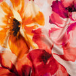 Silk Charmeuse Print 16MM, Made in Italy - Red, Pink and Fuchsia Purple Painterly Flowers