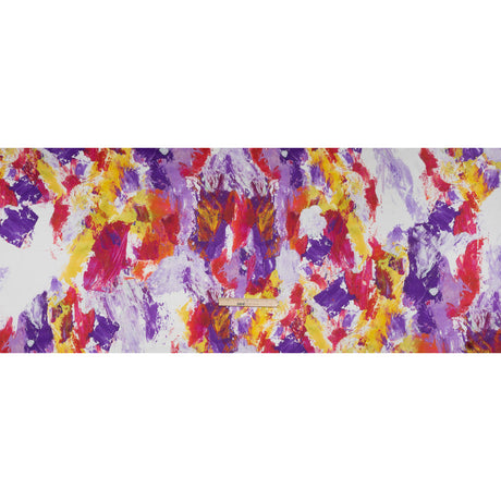 Silk Charmeuse Print 16MM, Made in Italy - Purple, Hot Pink and Yellow Abstract Brushstrokes