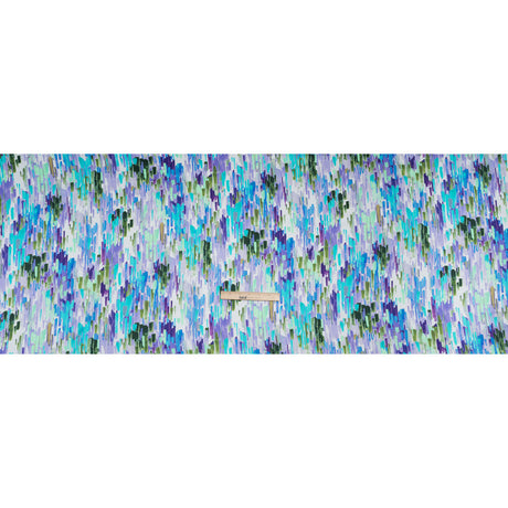 Silk Charmeuse Print 16MM, Made in Italy - Lavender, Blue and Green Painted Striations