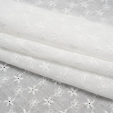 Embroidered Eyelet Cotton Voile - White Daisy Chains - Naomi Collection