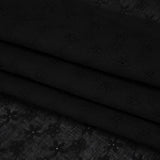 Embroidered Eyelet Cotton Voile - Black Daisy Chains - Naomi Collection