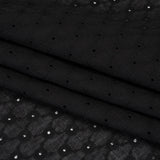 Embroidered Eyelet Cotton Voile - Black Flower Lattice - Naomi Collection