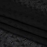 Embroidered Eyelet Cotton Voile - Black Flower Vine - Naomi Collection