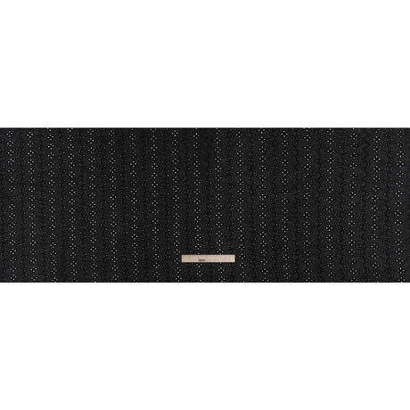 Embroidered Eyelet Cotton Voile - Black Floral Zig Zags and Stripes - Naomi Collection