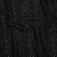 Embroidered Eyelet Cotton Voile - Black Floral Zig Zags and Stripes - Naomi Collection