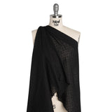 Embroidered Eyelet Cotton Voile - Black Daisies and Leaves - Naomi Collection