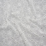 Embroidered Eyelet Cotton Voile - White Cloud Flowers - Naomi Collection