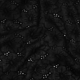 Embroidered Eyelet Cotton Voile - Black Cloud Flowers - Naomi Collection
