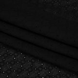 Embroidered Eyelet Cotton Voile - Black Rings and Lattices - Naomi Collection
