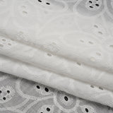 Embroidered Eyelet Cotton Voile - White Big Flowers - Naomi Collection