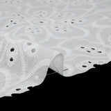 Embroidered Eyelet Cotton Voile - White Big Flowers - Naomi Collection