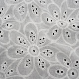 Embroidered Eyelet Cotton Voile - White Big Flowers - Naomi Collection